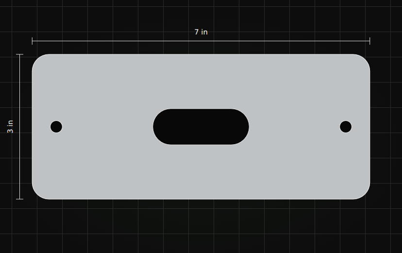 Slotted mounting plate preview captured from KRC laser template builder